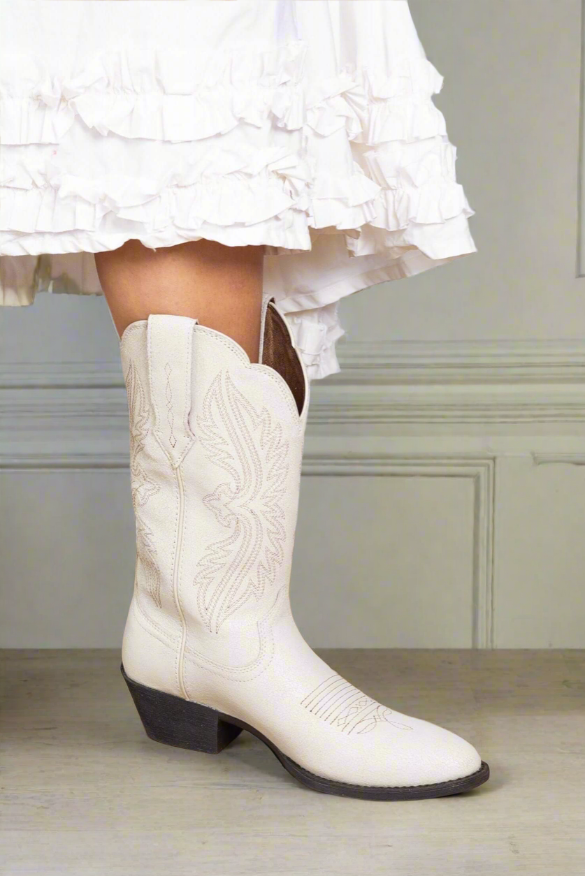 Hertiage r toe ivory western