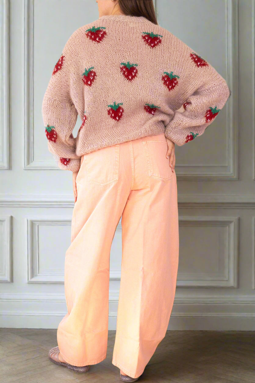 
                  
                    Strawberry mohair knitted jumper
                  
                