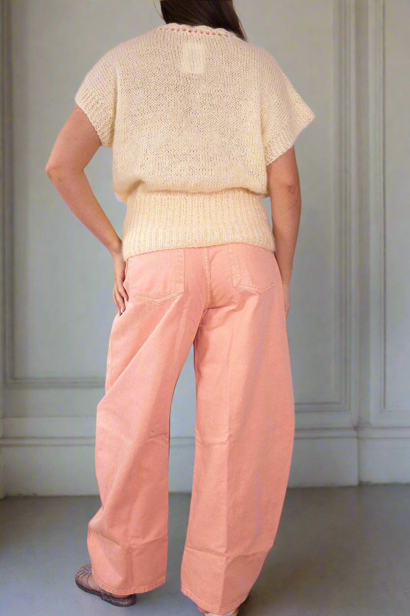 Mohair knitted top with heart motif