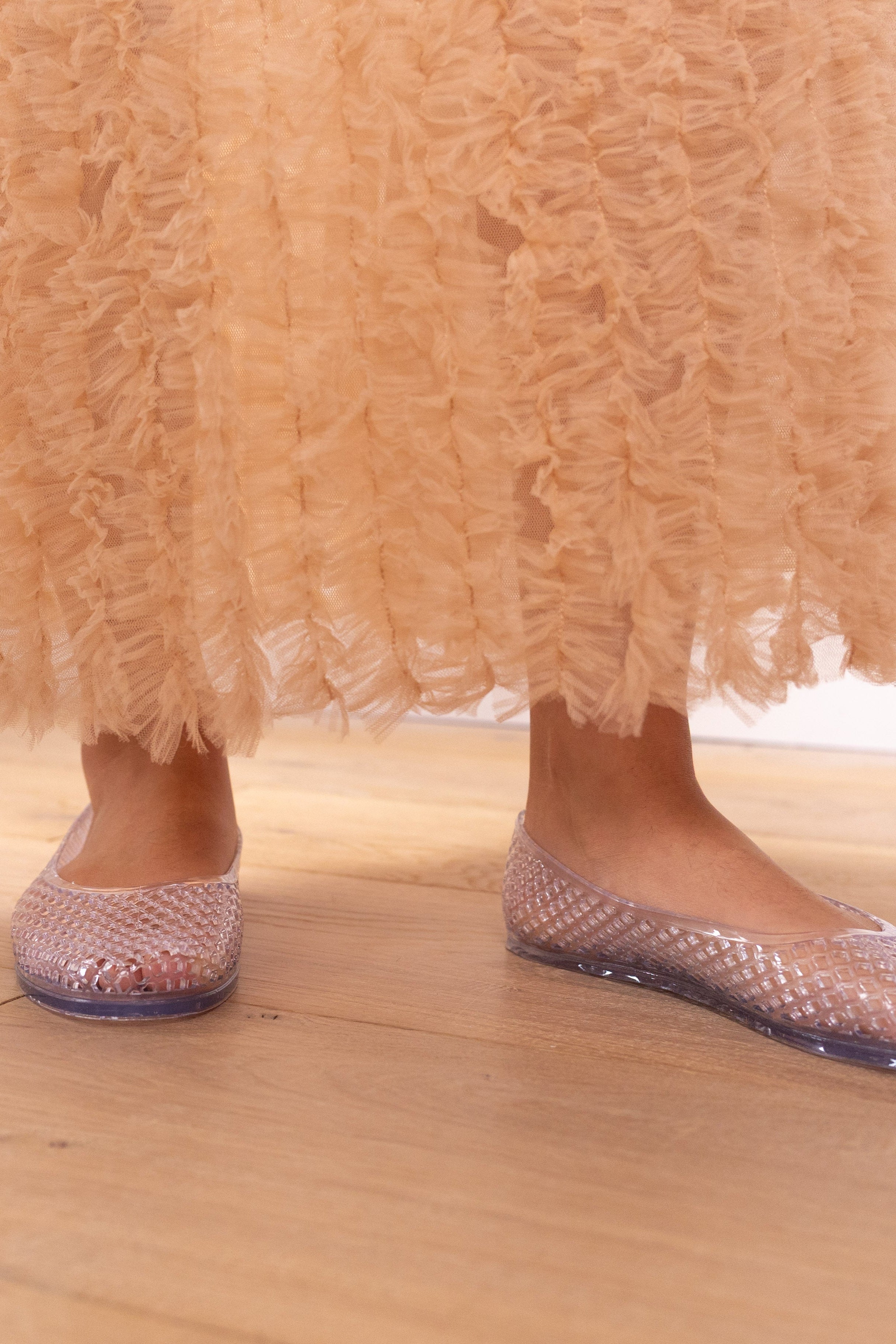 The Billie jelly sandal in clear mesh