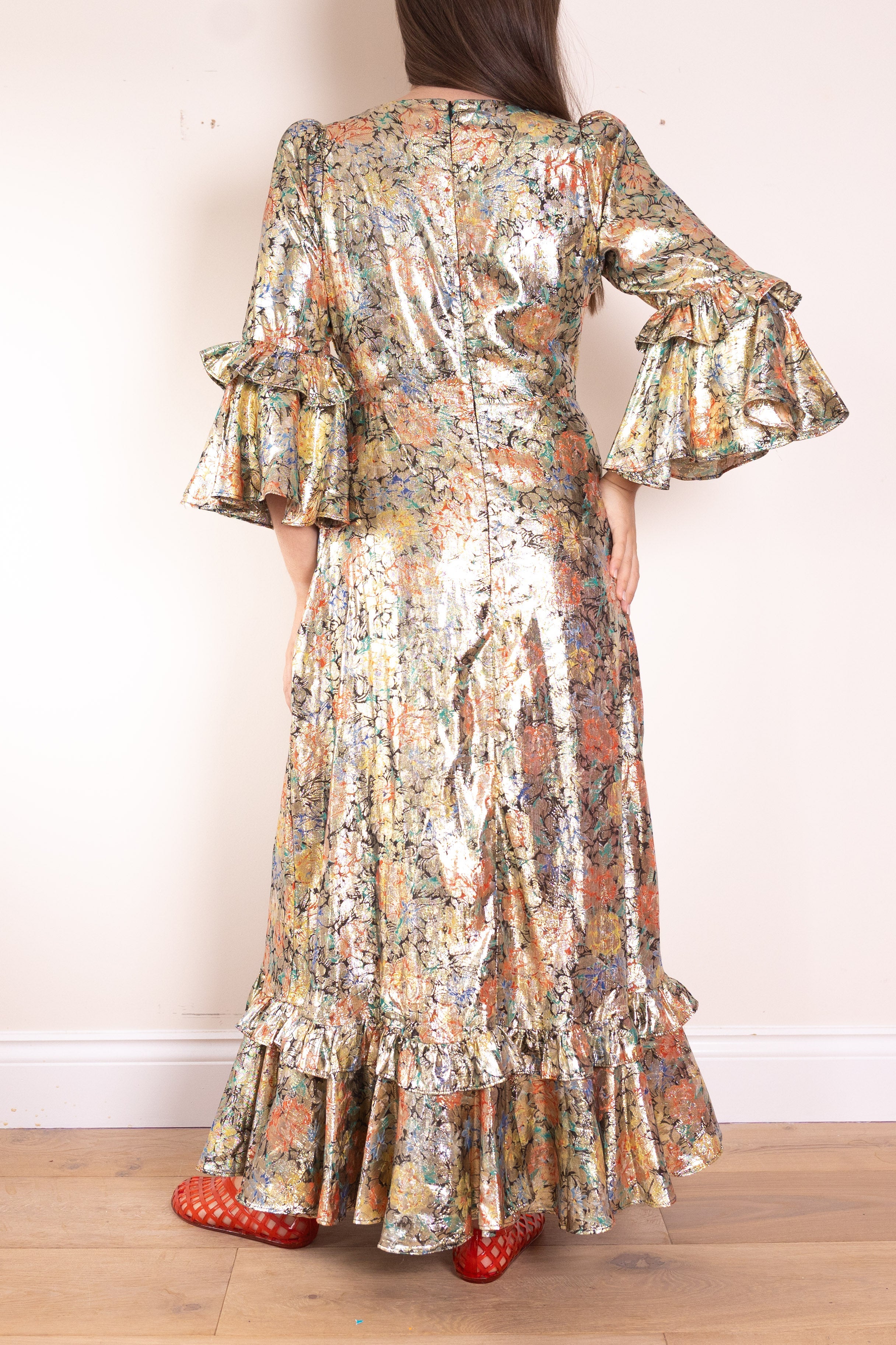 Ginger metallic brocade dress