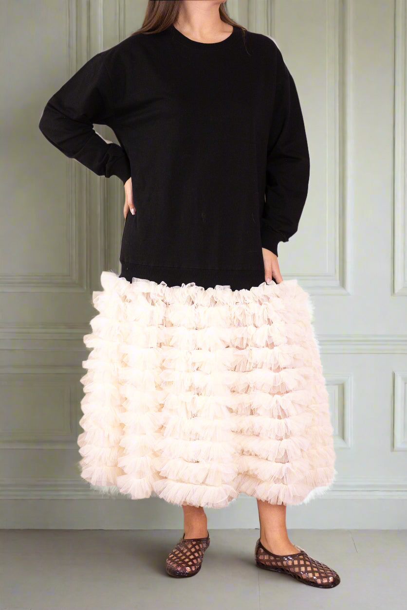 Tulle jersey dress