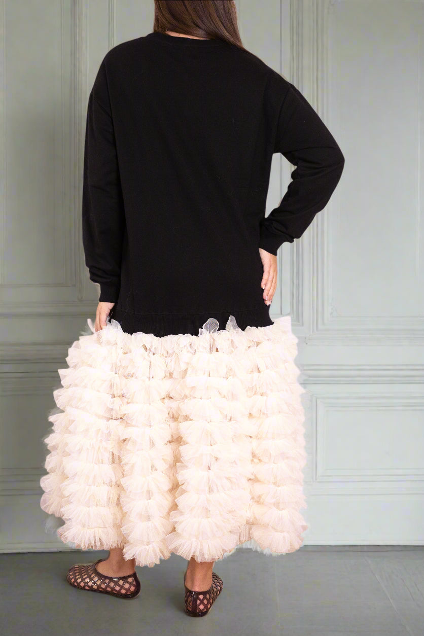 Tulle jersey dress
