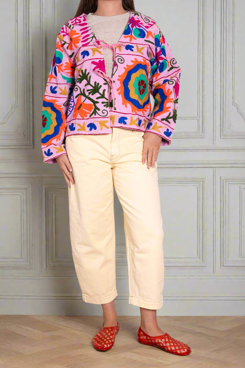 Suzani embroidered short jacket
