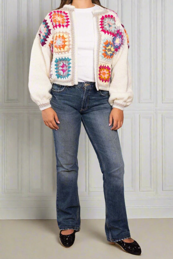 
                  
                    Handmade cardigan with crochet and lurex-Savoir
                  
                