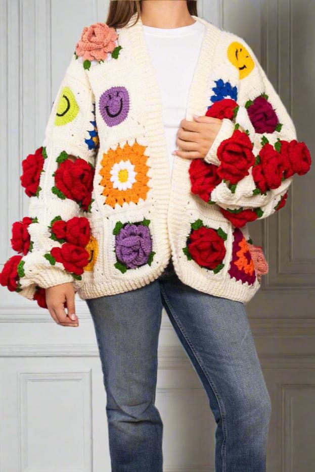 Smiley patchwork cardigan-Savoir