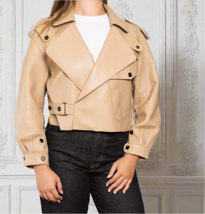 
                  
                    Nude leather Jacket
                  
                