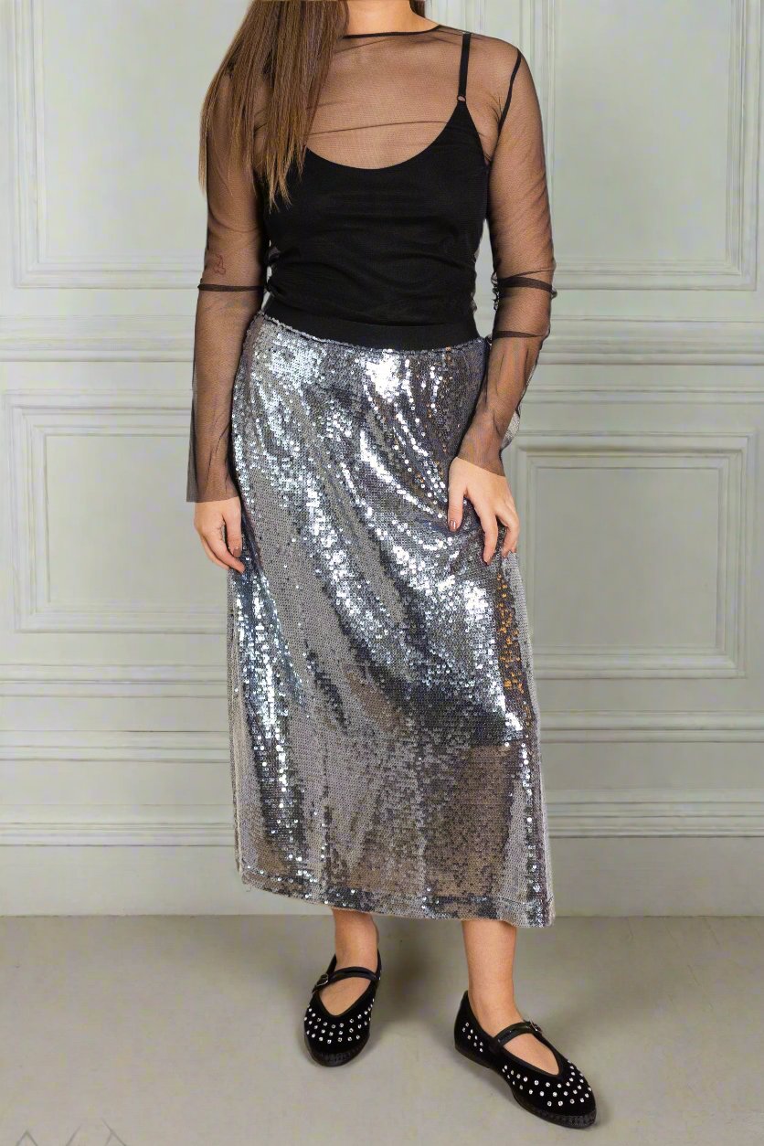 Frame sequin skirt