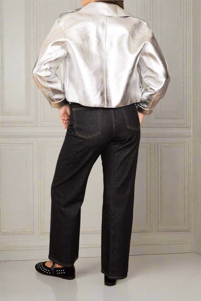 
                  
                    Silver leather Jacket
                  
                