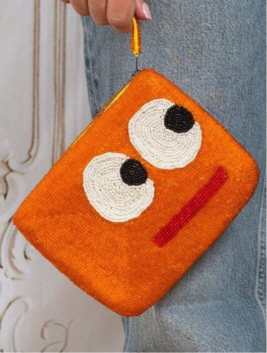 Beaded big eyes purse