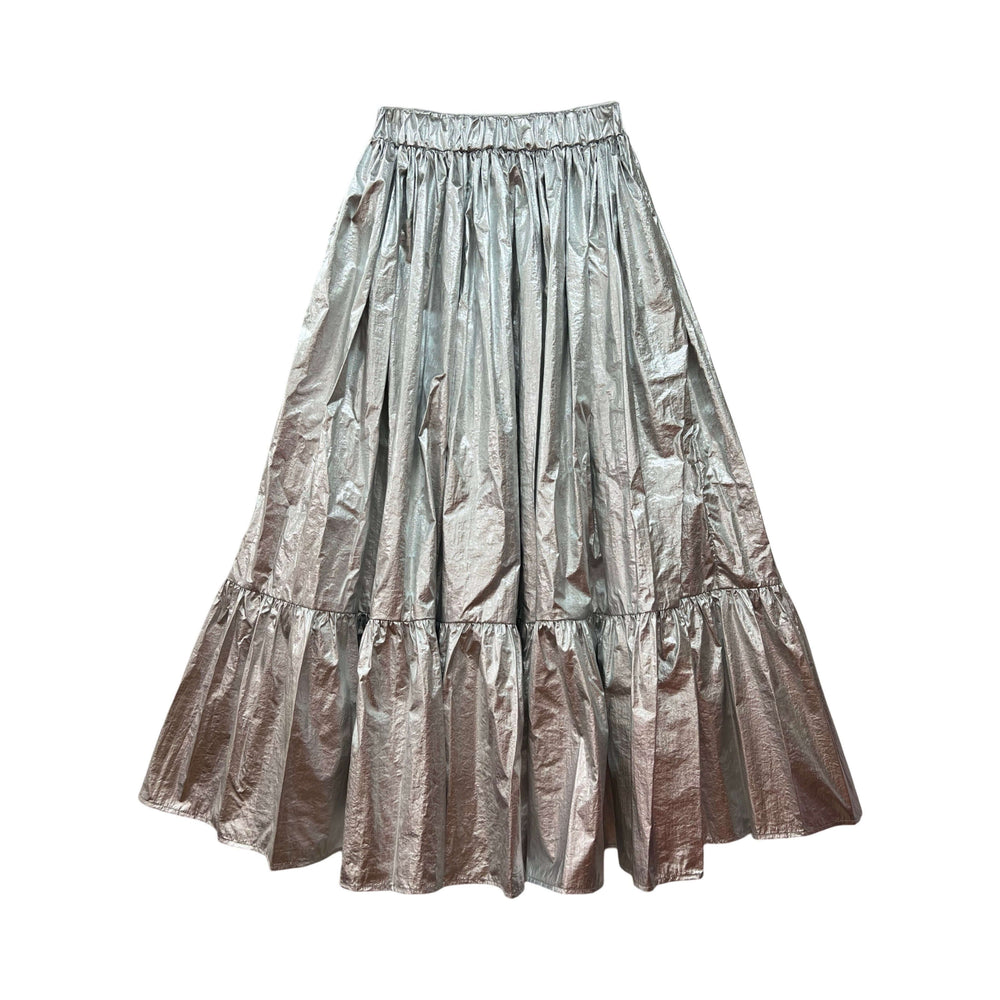 The silver metallic skirt-Savoir