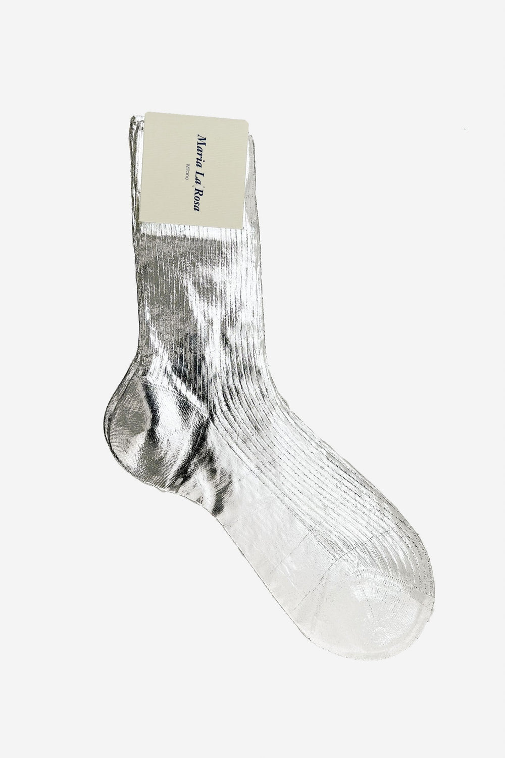 Silver Ribbed laminated sock