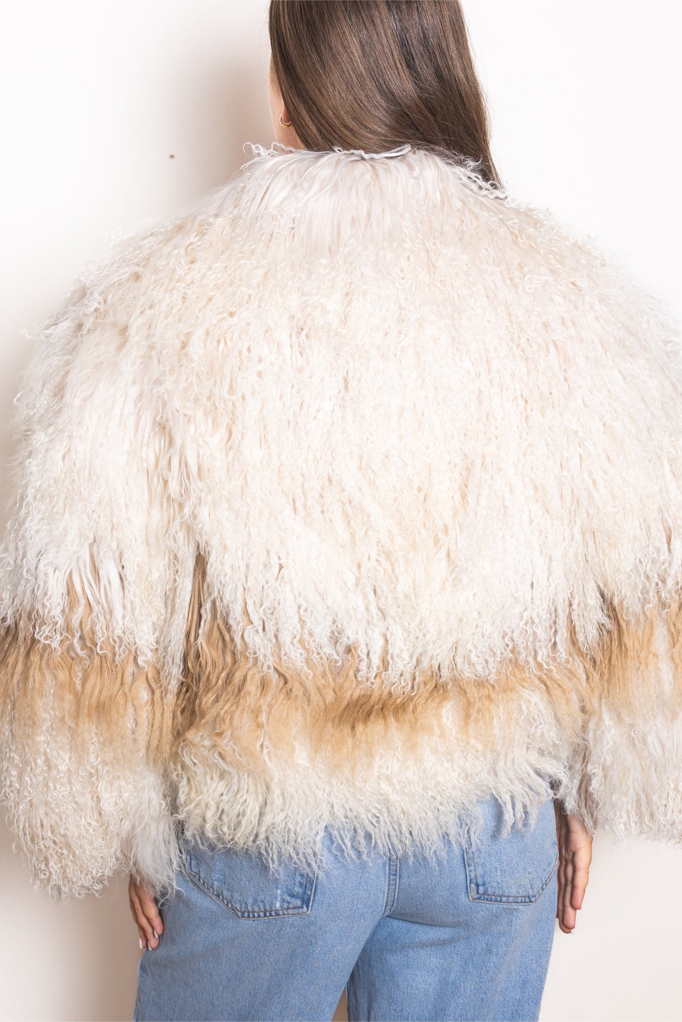 
                  
                    Georgina faux fur jacket oatmeal and tan
                  
                
