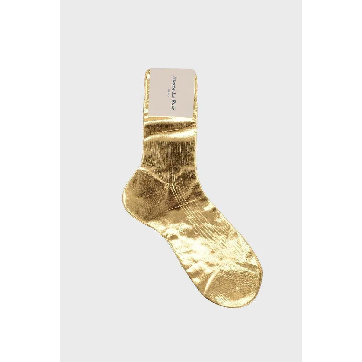 Gold Ribbed laminated sock