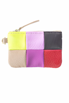 Leather patchwork coin purse