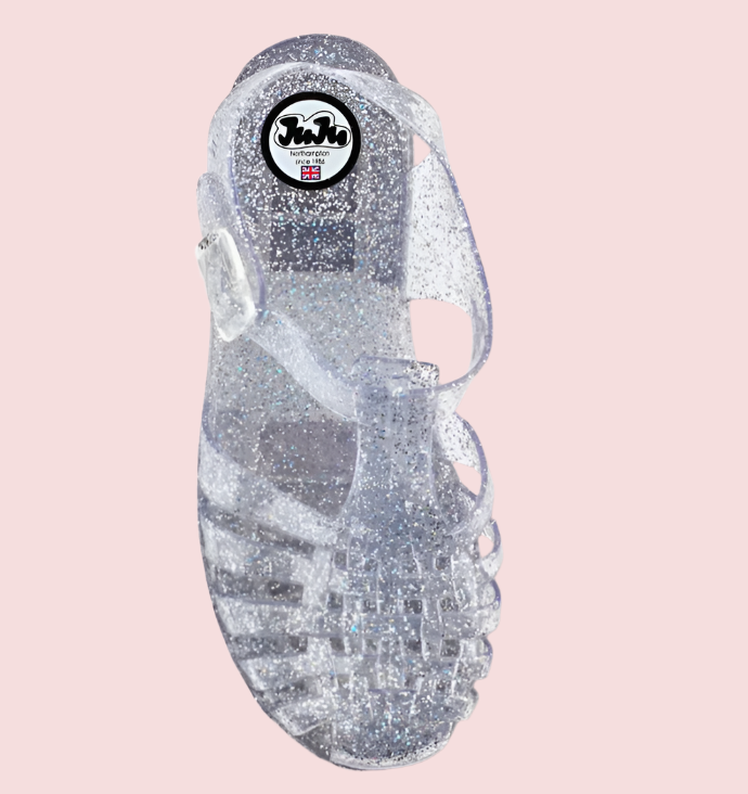 The Reilly jelly shoe in silver glitter