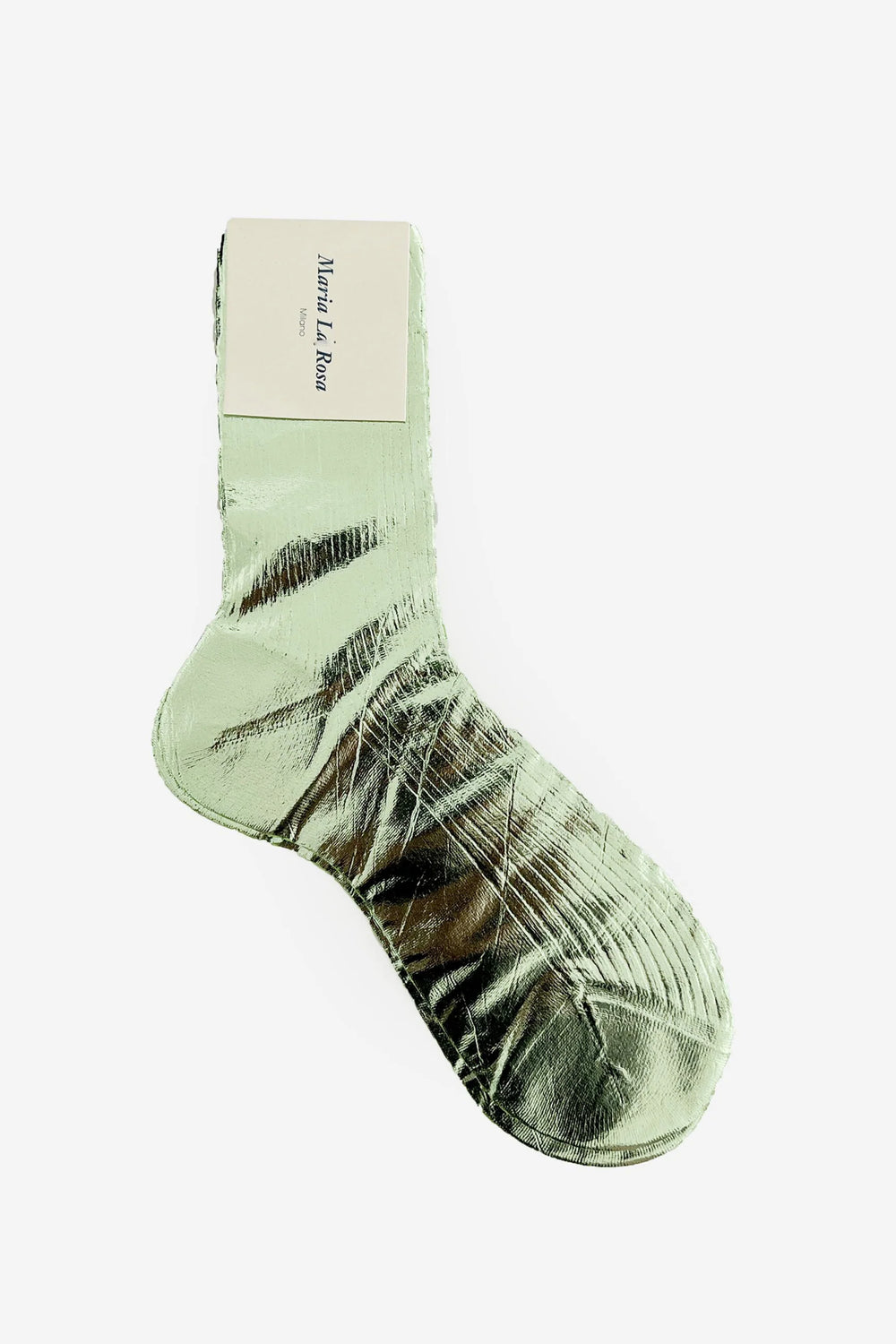 Green Ribbed laminated sock
